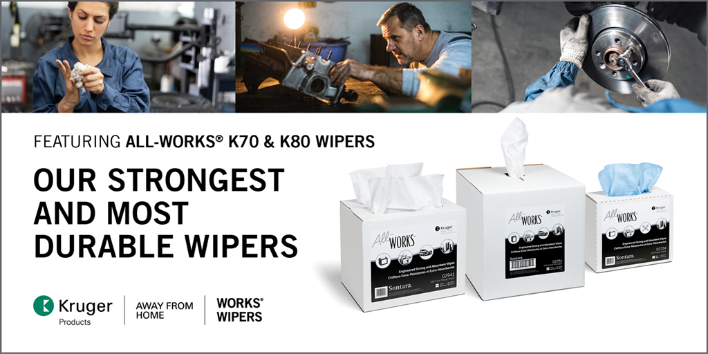 The Kruger Products portfolio of WORKS® wipers is designed to meet the needs of most wiping applications from critical cleaning to simple wipe-ups. Click here for more information bit.ly/wipers3 or contact your Kruger Products Away From Home Sales Representative.