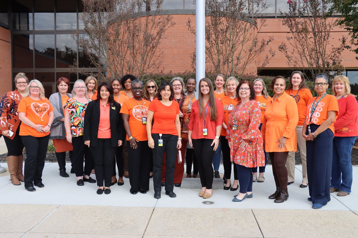 CCPS's tweet photo. Unity Day at the Jesse L. Starkey Administration Building! 🧡 Today staff members at the Starkey building wore orange to support Bullying Prevention Month and Unity Day today. #ccpsunityday23 https://t.co/v8QGQmGLZv