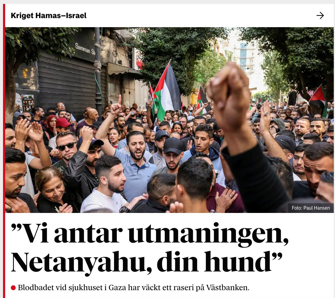 Hur kan detta ligga i topp på Sveriges största morgontidnings hemsida efter en händelse där både israelisk och amerikansk underrättelsetjänst menar att en missil från en palestinsk terrorgrupp landade på sjukhuset i Gaza? <a href="/dagensnyheter/">Dagens Nyheter</a> borde skämmas för denna usla journalistik.