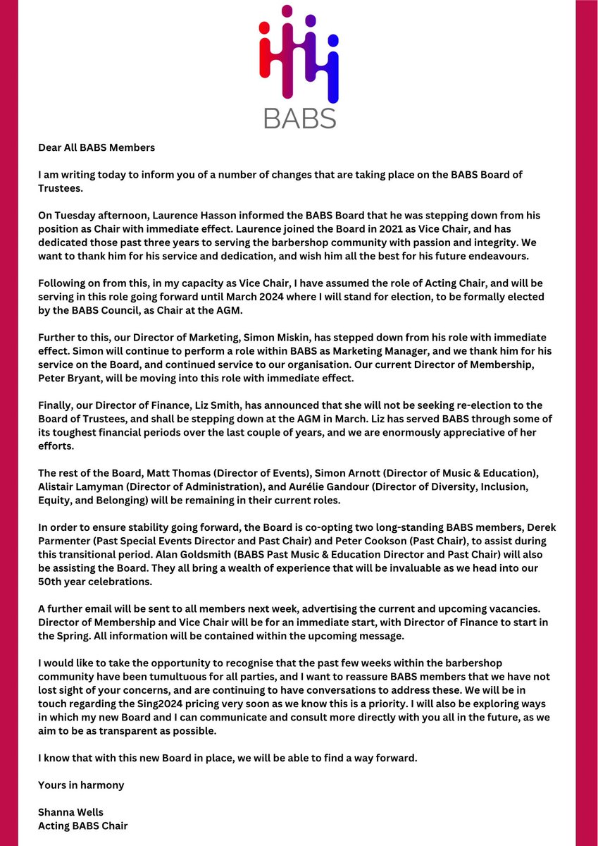 We draw your attention to this important update from the board. Our members have also been notified by email.
#BABS2023 #BoardUpdate