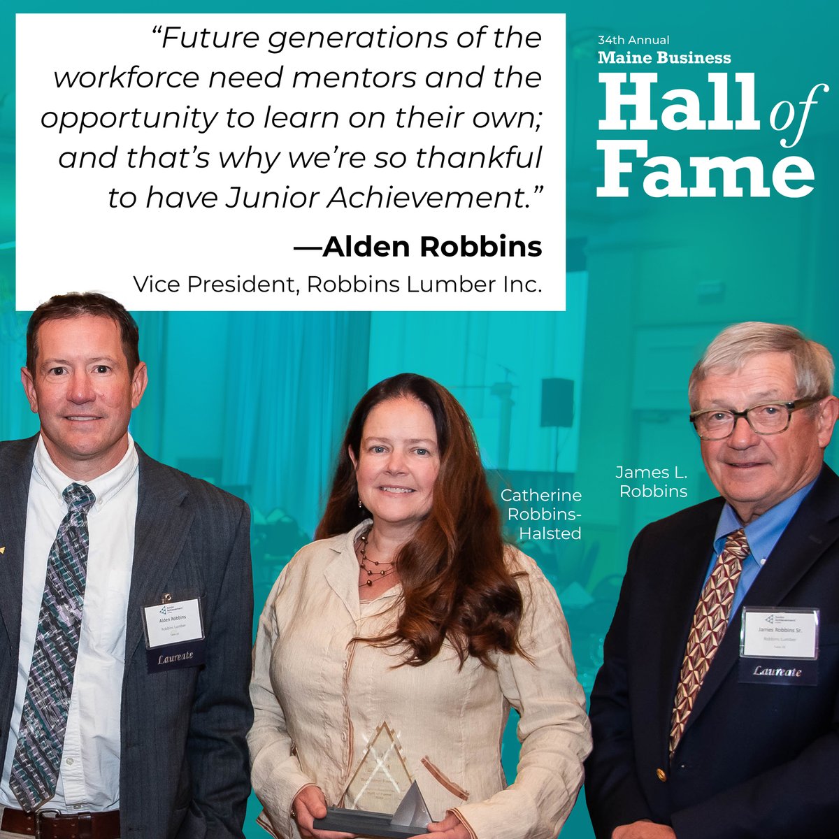 Congratulations to The Robbins Family of Robbins Lumber Inc., a 2023 Maine Business Hall of Fame Laureate. We’re so grateful to partner with Maine’s business community to help students find their path to success. Watch the full event via the link below!

youtu.be/PXviaqnHI5E