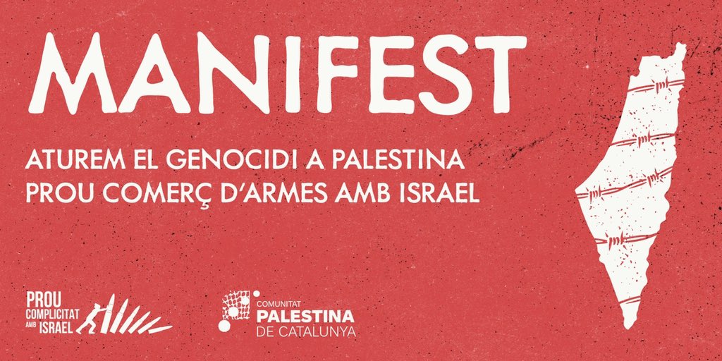 📢Aturem el genocidi a Gaza!

🔴En aquests moments hi ha més d'un milió de persones desplaçades a Gaza i milers han estat assassinades.

🔴Corredors humanitaris i hospitals estan sent bombardejats. 

✍ Signa el manifest #AturemElGenocidi ! 👉 proucomplicitat.cat/aturem-el-geno…