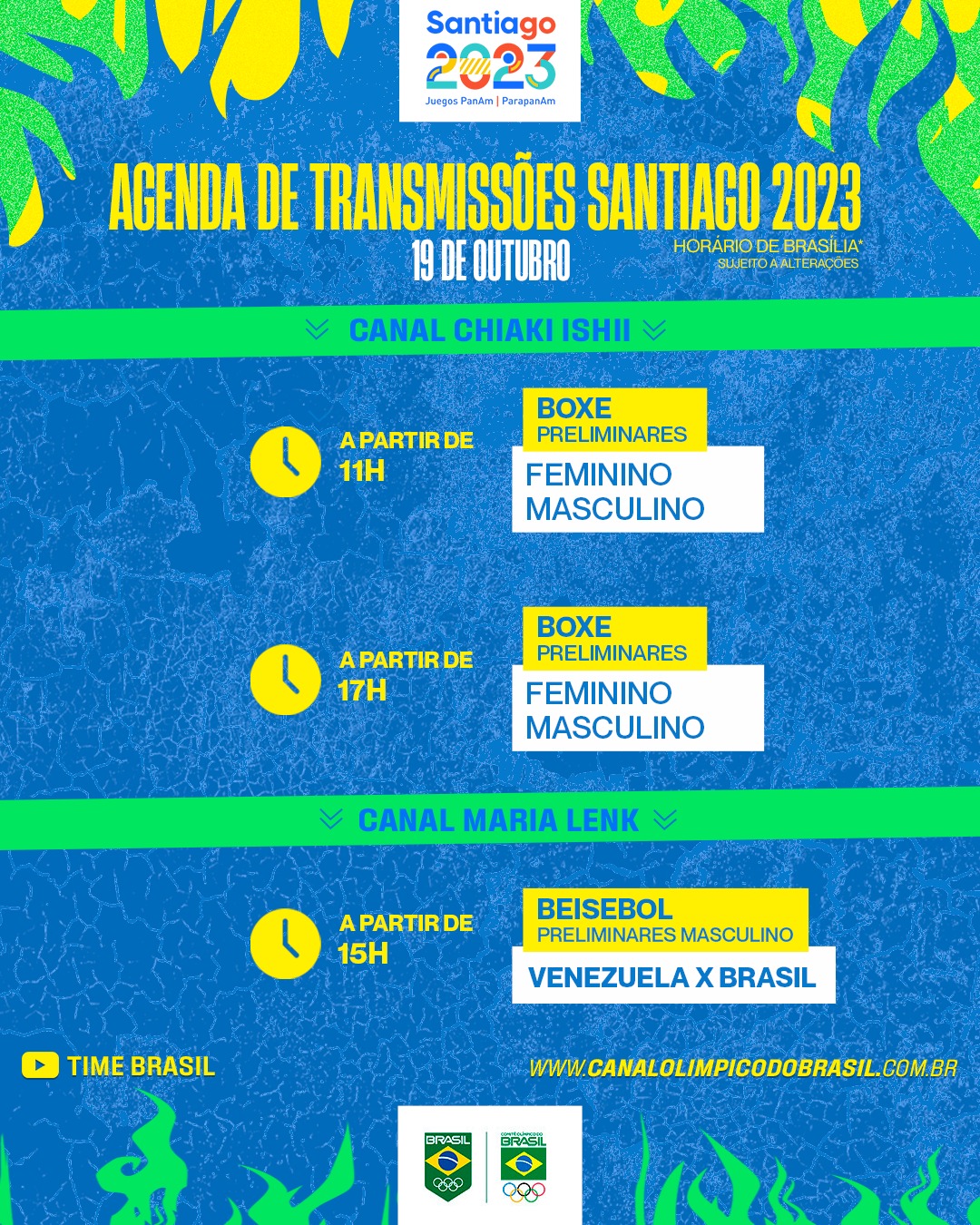 Agenda Pan de Santiago 2023 do dia (19/10): Brasil estreia no beisebol e no  boxe