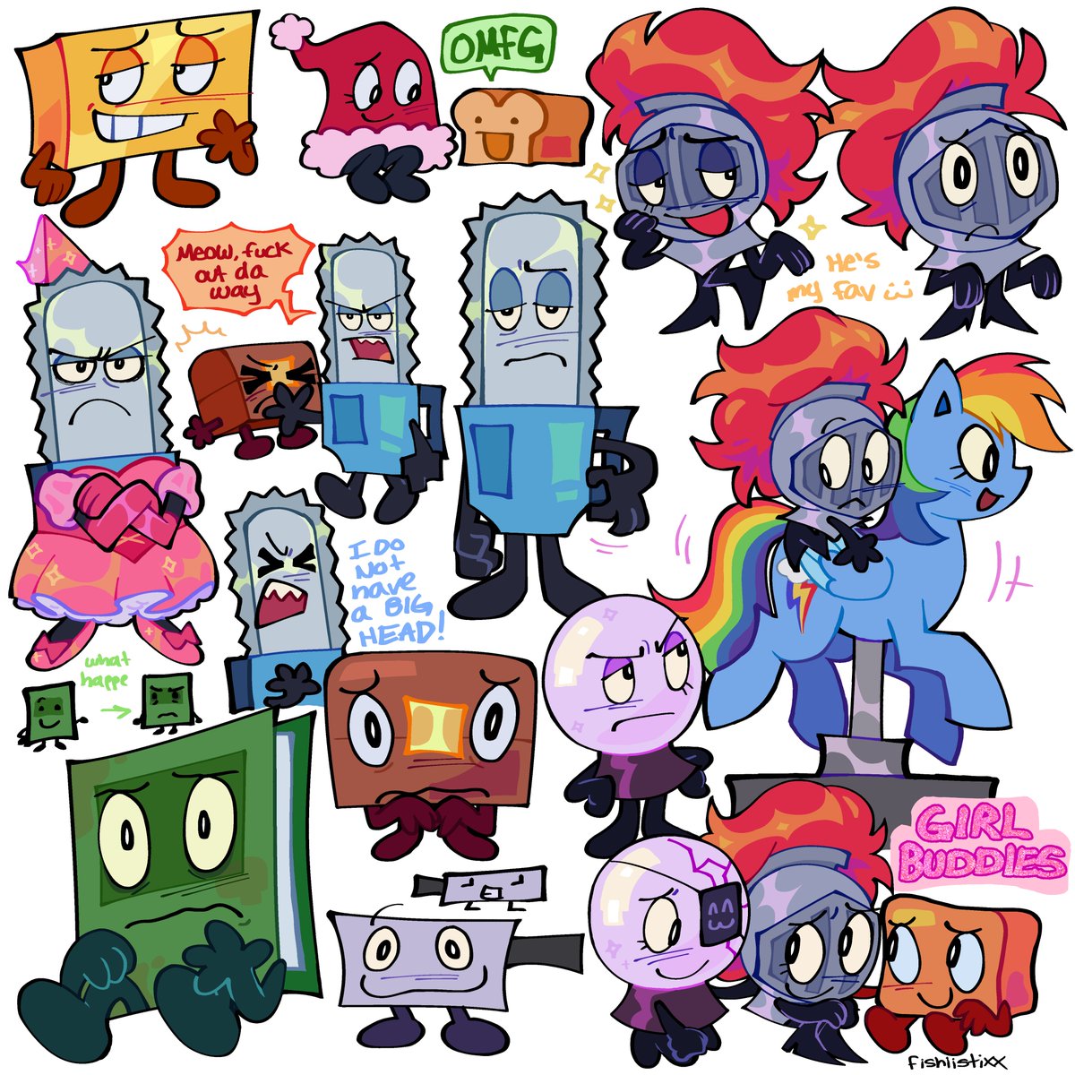 fishiistixx's tweet photo. About time I gave ppt2 a rewatch #ppt2 #paperpuppetstake2 #paperpuppets #bfdi #inanimateinsanity #objectshow #objectshowcharacters #osc #chainsaw #knighthelmet https://t.co/qFxgiJKJQw