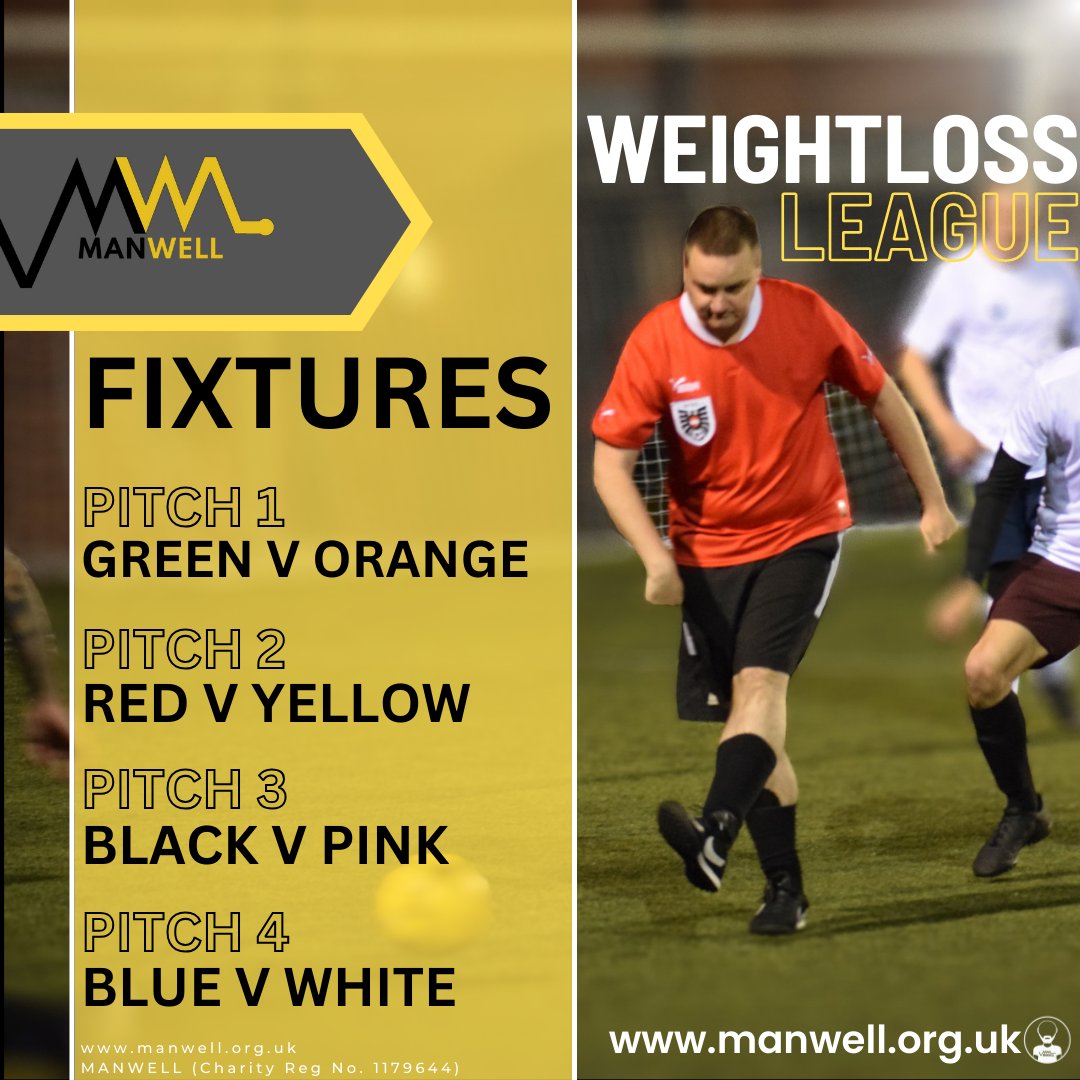 Fixtures for tomorrows #Weightloss #League #NoManLeftBehind #Manwell