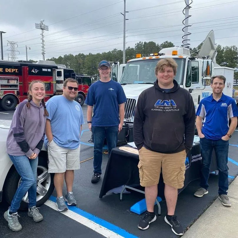 UAH_UPSTORM's tweet photo. We were so happy to showcase our trucks at NWA Birmingham's open house this past Saturday! Watching the partial annular eclipse with everyone was so much fun!! 🌒🌩️ #bmxopenhouse #nwsbirmingham #alwx #tnwx https://t.co/XAr2QFOGpd