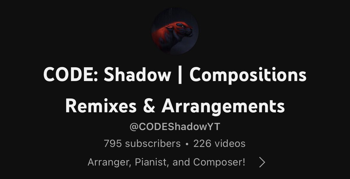 Dear Everyone,

Please help me grab the last 5 Subs so I can put out this 800 Special for you all in time for Halloween! 🎃

Likes and Retweets are very much appreciated. ❤️

If you have friends you know are interested in music, let ‘em know about me! 😉

youtube.com/@CODEShadowYT?…