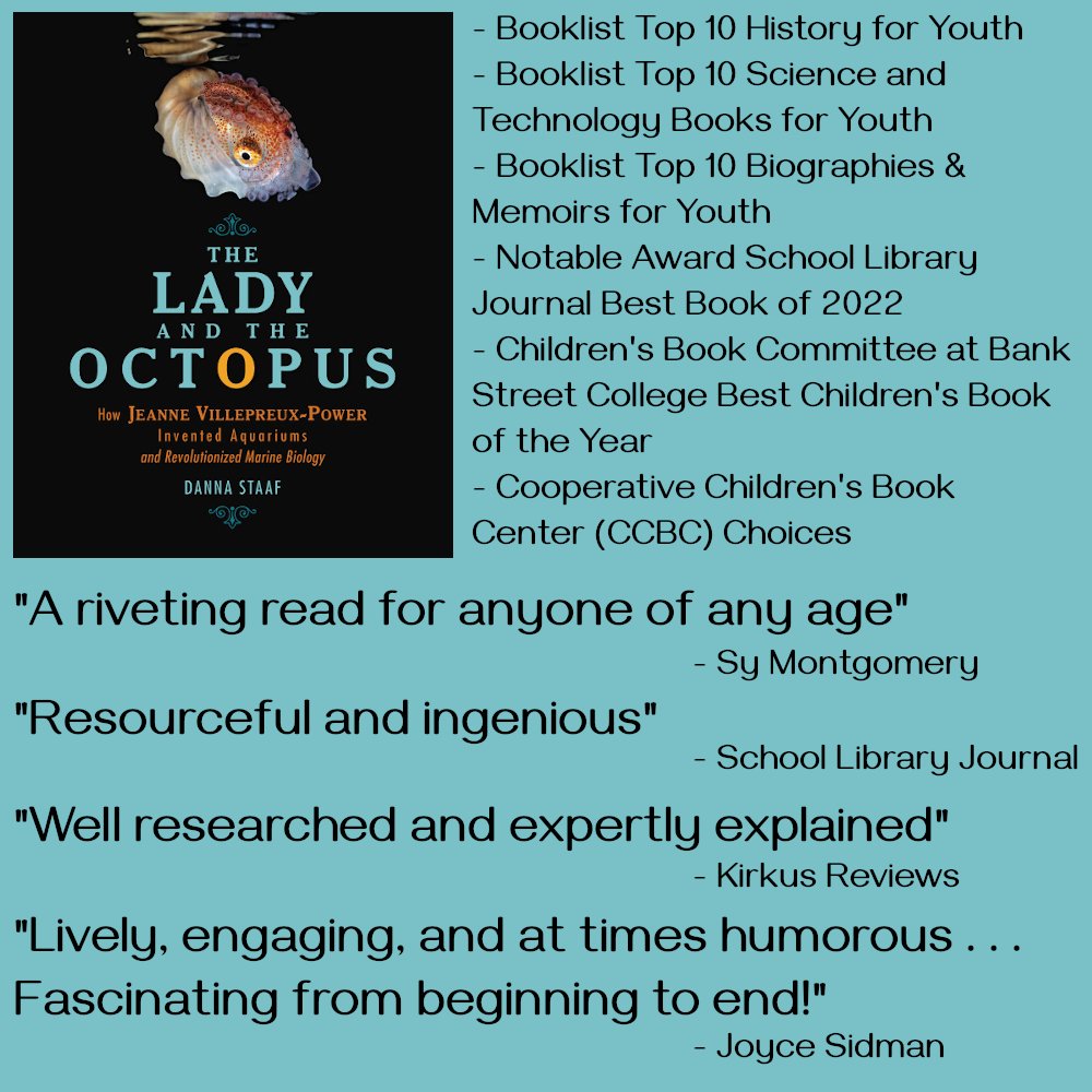 Happy 🐙 Month! THE LADY AND THE OCTOPUS is now one year old 🥰🎉 Buy a copy before the end of October, and I'll mail you a signed bookplate & a World Octopus Day sticker! You'll also be entered to win 1 of 3 audiobooks 👂 Deets ⬇️ @StaceyKondla @LernerBooks @CarolCHinz @TRFNews