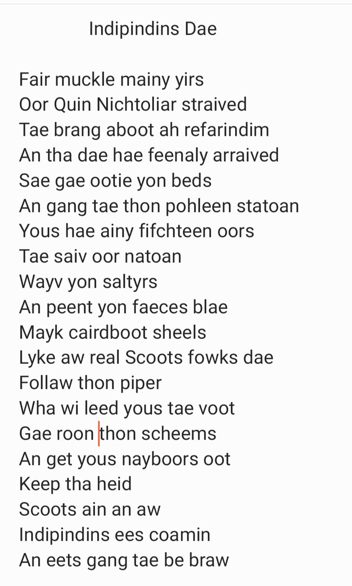 rabwilson11's tweet photo. Tha dae ees nae ah dae fair soonbytes, bit tha dae ah feel thon haun o histree oan ma shodder.
An soa, ah hae scrieved a pohyeem tae macht thees onze een ah lyftim event.
Enjoo eet tha noo, an sayvorr eet an aw een tha mauneen likesay:
#FreeIn23 #OchAye https://t.co/70CATHeWht