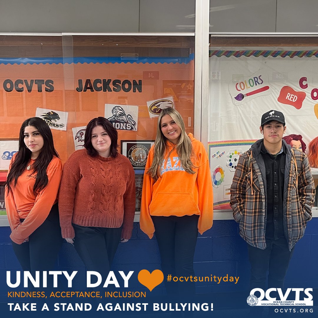 🌍✊ Celebrating Unity Day at OCVTS Jackson Center! Today, we stand together against bullying, promoting kindness, acceptance, and inclusion for all. Let's create a world where everyone feels valued and respected. #UnityDayEveryDay #UnityDay #OCVTSUnityDay 🧡