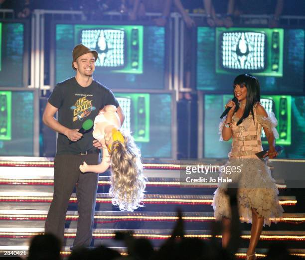 They knew what they were doing. 
I loved JT & Xtina, even saw them for their tour in 2004. But you can’t deny they set out to hurt Britney after the breakup.  Sexual poses together, snide remarks in interviews, jokes at Britney’s expense on an awards show. 
#TheWomanInMe