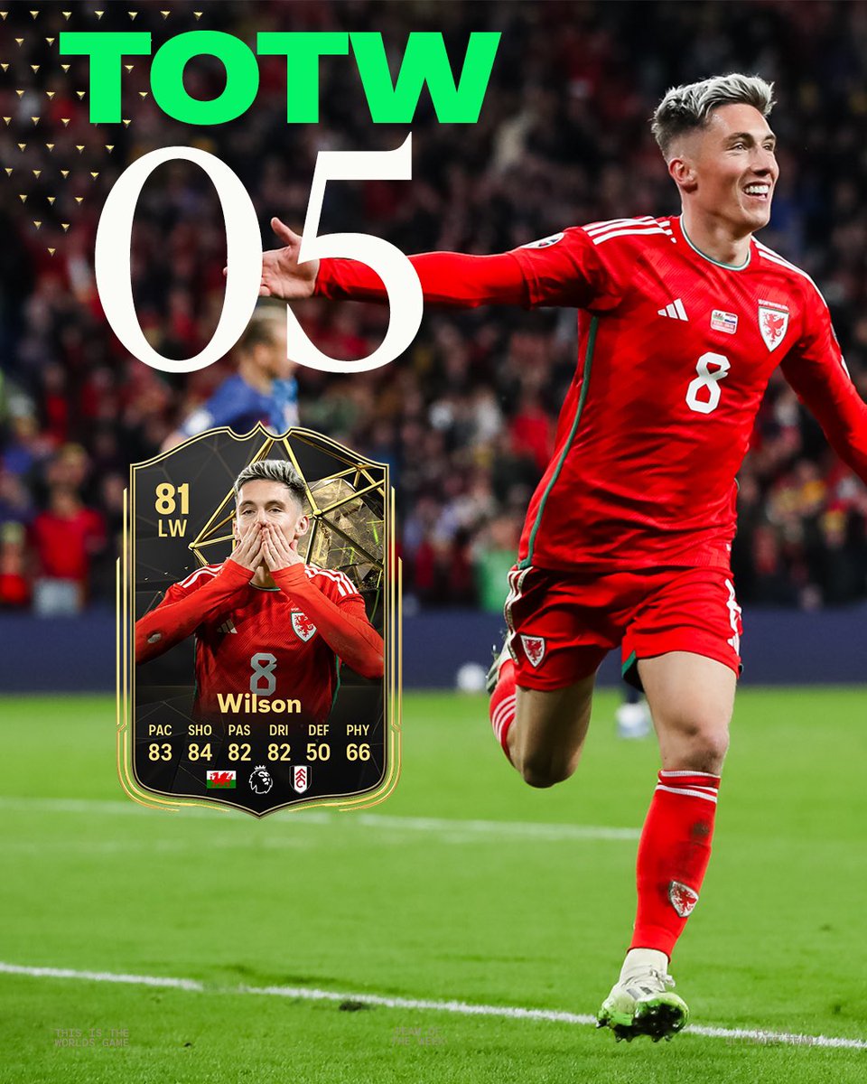 🔥⚽️ @HarryWilson_ is in the <a href="/EASPORTSFC/">EA SPORTS FC</a> Team of the Week following his brace for Cymru 🫶

Fancy winning a copy of #FC24?
🔺Repost
🔺 Tag two friends
🔺 Follow