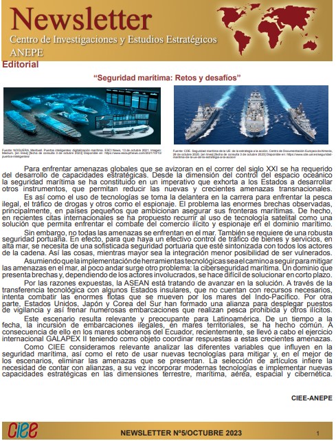 ANEPE_Defensa's tweet photo. #Newsletter / El @ciee_anepe presenta “Seguridad marítima: Retos y desafíos” en el cual aborda una temática que, para países con enormes extensiones de mar, resulta un factor relevante. https://t.co/v9cRc1qjG8 https://t.co/ZVBtpcZ5qK