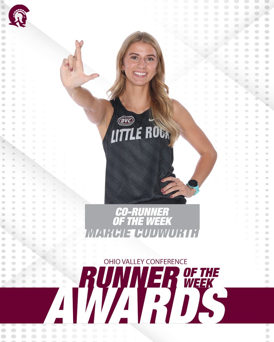 LittleRockTFXC's tweet photo. Congratulations to Marcie Cudworth, @OVCSports Co-Runner of the Week! #LittleRocksTeam #OVCit https://t.co/DaWEALGLQ1