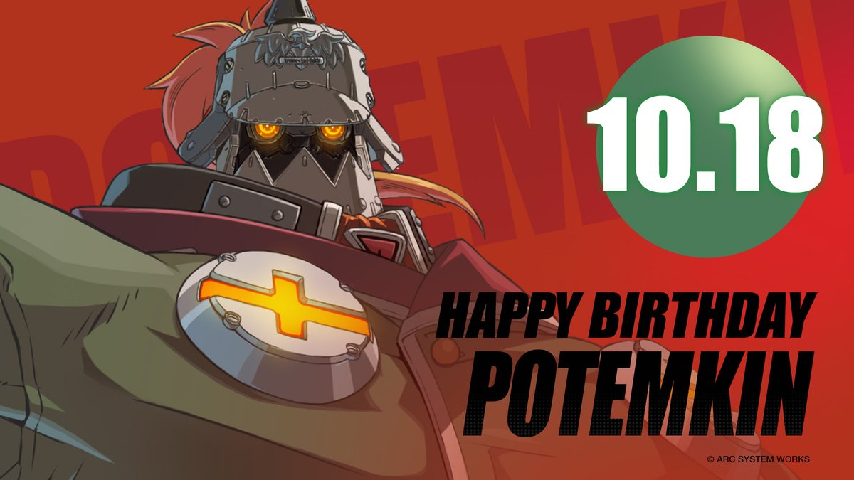ArcSystemWorksU's tweet image. 👊"Push yourself to your very limits."👊

Join us in wishing Potemkin a very Happy Birthday!

#GGST #GuiltyGear #Potemkin