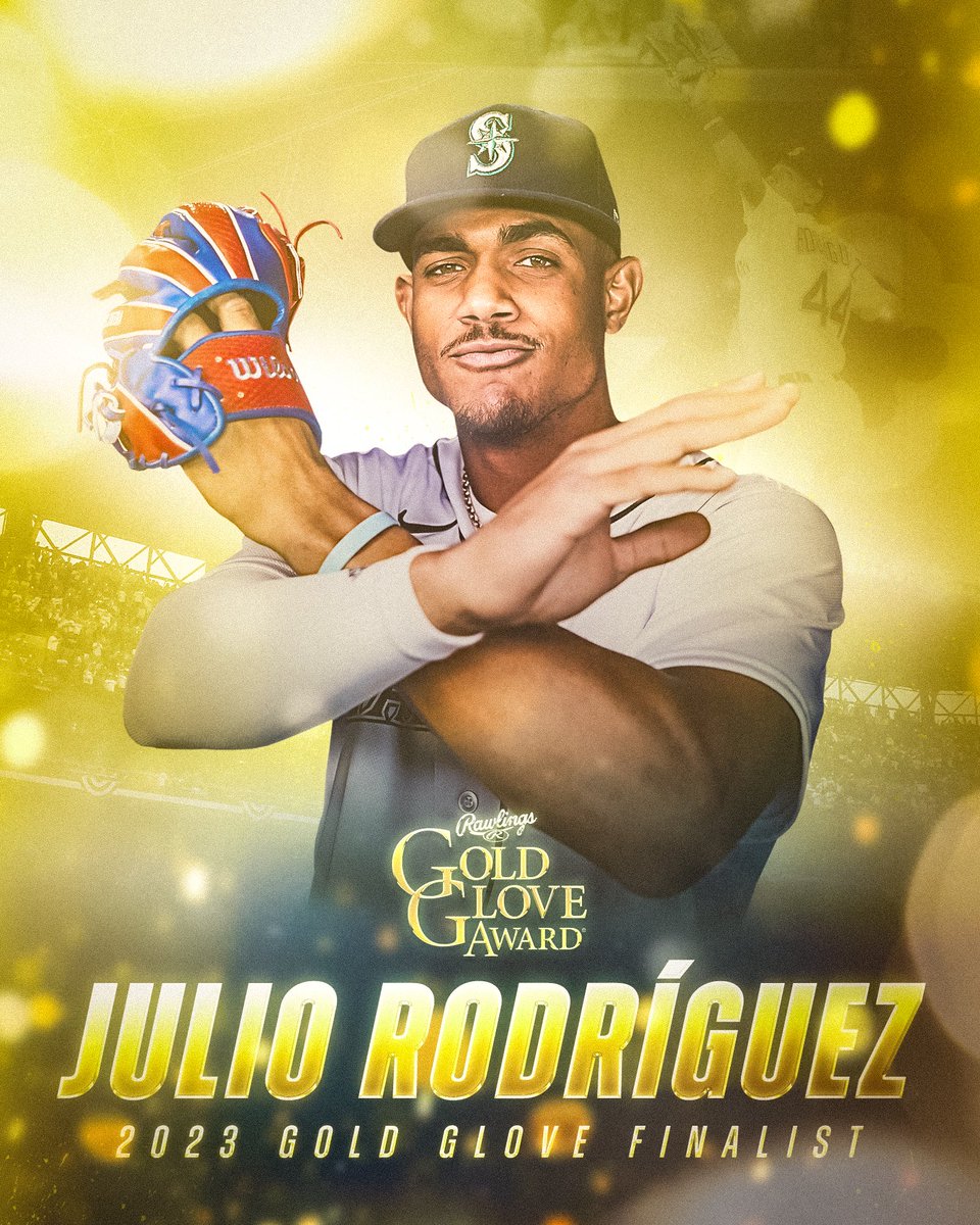 Mariners's tweet photo. 🙅‍♂️ NO. FLY. ZONE. 🙅‍♂️

@JRODshow44 has been named a 2023 @RawlingsSports Gold Glove Finalist.

🔗 https://t.co/YGwic4zKgQ https://t.co/CzEUA8Pd9l