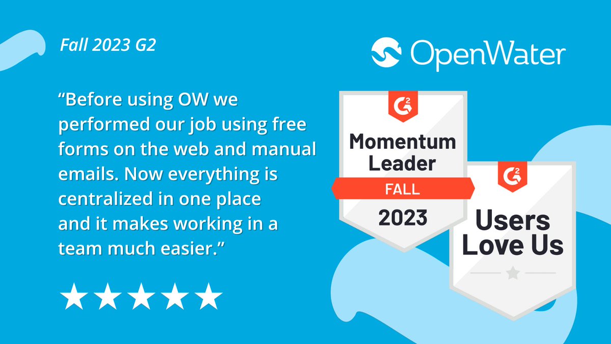 GetOpenWater's tweet image. See what users are saying about OpenWater, and why we've been awarded multiple badges for support, leadership and performance 👉 bit.ly/3tDlz0Q

#associations #scholarship #grantsmanagement
