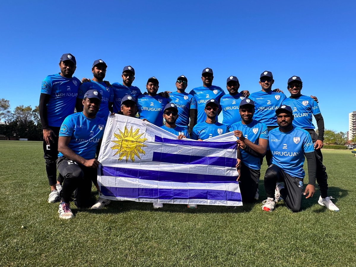 The <a href="/CricketUruguay/">CricketUruguay</a> team before a nailbiting win over <a href="/brasil_cricket/">Cricket Brasil</a>  in the first game of the South American cricket championship 2023 @ We wish Richard Avery a swift recovery after his unfortunate injury.<a href="/iccamericas/">ICC Americas</a> <a href="/TailendersPod/">Tailenders</a>
