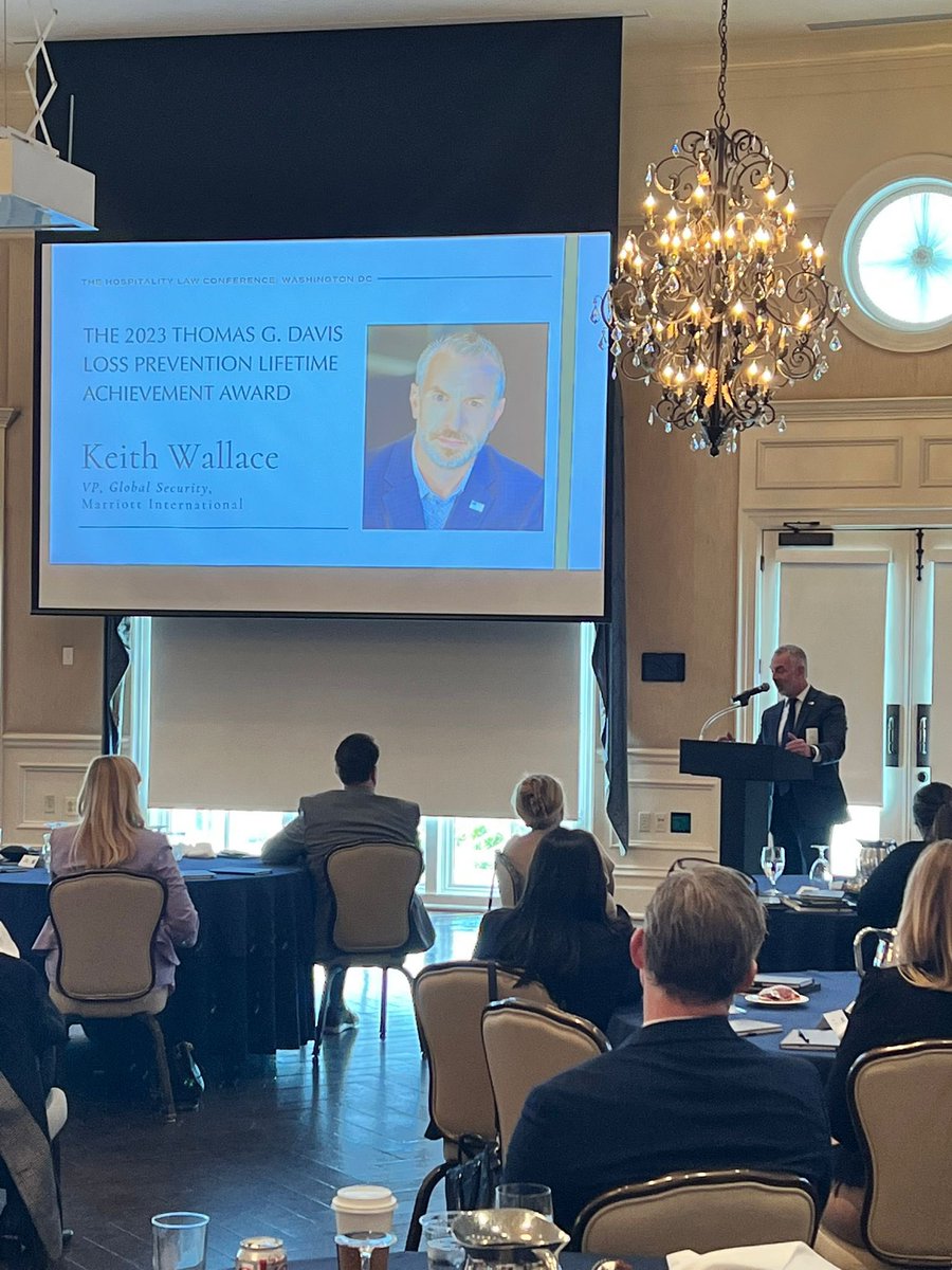 hospitality_law's tweet image. Congratulations Keith Wallace for being the recipient of the Thomas G. Davis Loss Prevention Lifetime Achievement Award! 🏆🙌🏻
Well deserved!

#HLC2023