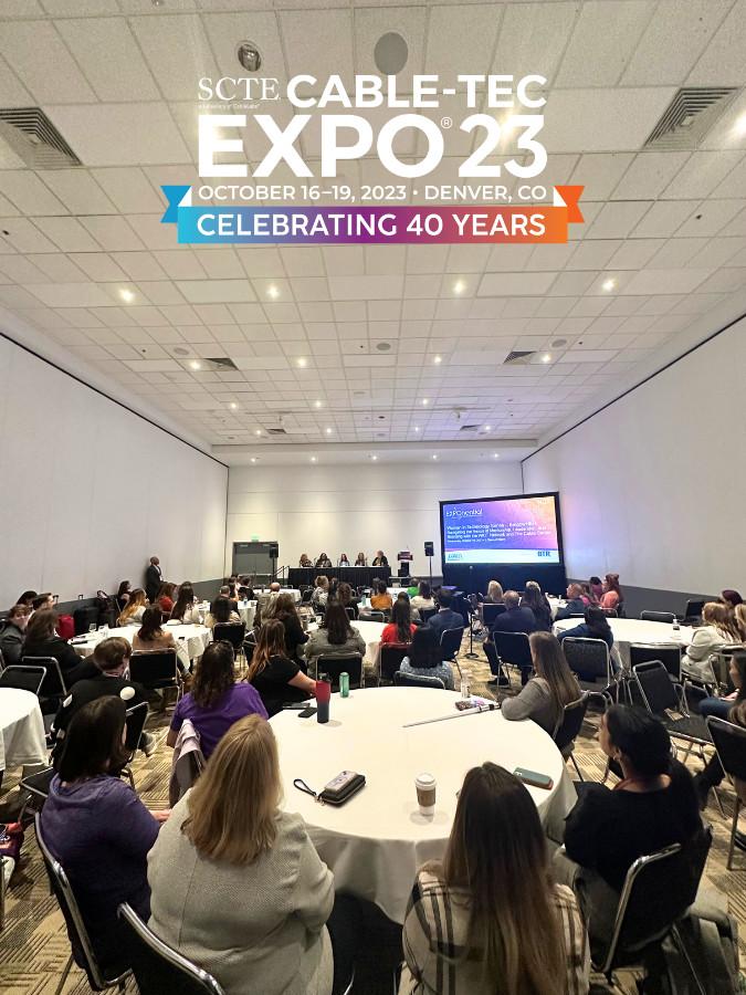 scte's tweet photo. It's another great day at #CableTecExpo! Starting with a General Session focused on safeguarding today, leaders from @CableLabs, @GetSpectrum, @Comcast, @CoxComm, @NCTAitv, and the Executive Office of the President shared insights on tech & security.
https://t.co/KVQzCFMeKc https://t.co/444r1TrWqE