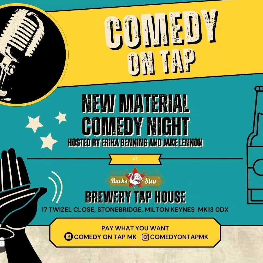 Join us for some new material comedy this Thursday from 7pm #comedy #miltonkeynes #brewery #tap