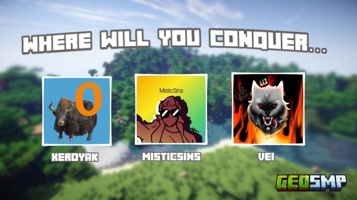 GeoSMP's tweet image. To start off today’s member announcements… 🫣

Please welcome @xeroyak, @MisticSins, and @vei_music!!! 🌍🥳