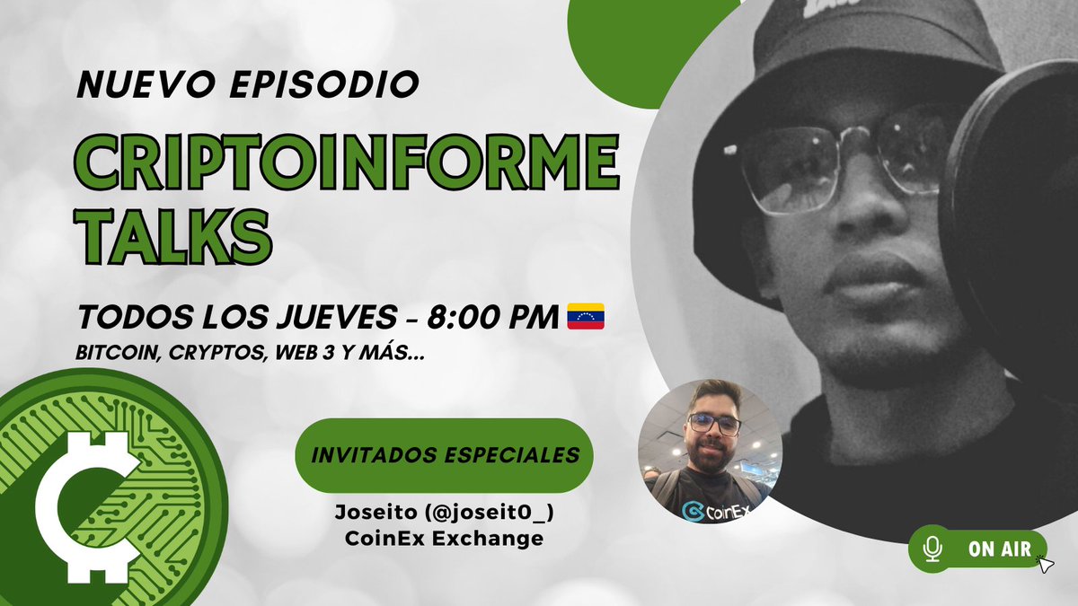 Criptoinforme's tweet photo. ⛔ ¡Únete nuestro próximo Xspace #Criptoinformetalks con @CoinExSpanish! 

Hablaremos con @joseit0_ sobre la actualidad de este exchange y el futuro de las criptomonedas. No te lo pierdas, será una charla informativa e inspiradora.

Este jueves a las 8pm. 🇻🇪

 ¡Nos vemos allí!🔥 https://t.co/hqwwdrw5pw