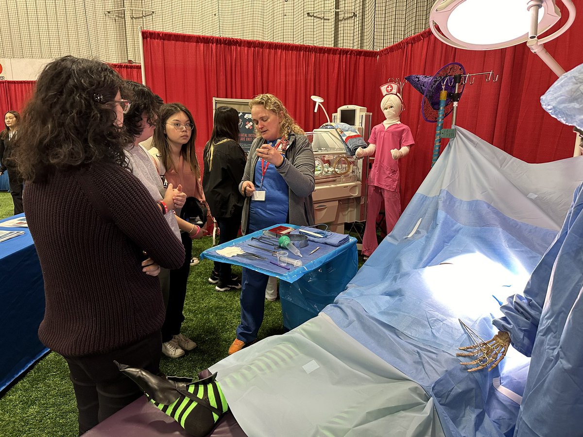 Btfrench's tweet photo. Thank you to all of our healthcare partners for being at the #academyexpo23 today talking to students interested in careers in health sciences. @RPS205 https://t.co/QfD5HP52bu