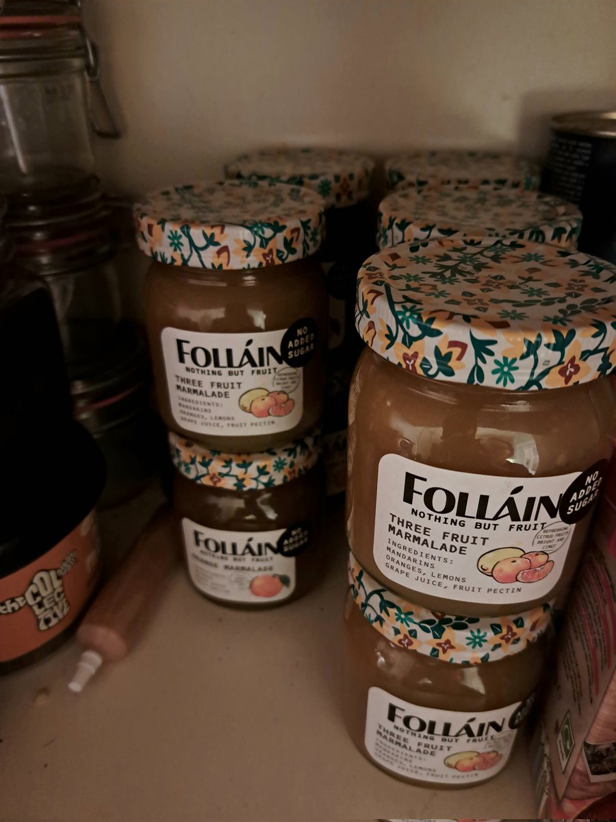 Now, that's what I call a properly stocked kitchen. 10 x <a href="/FollainJams/">Folláin Preserves</a> in the cupboard,  plus 1 on the go in the fridge. #loveirishfood