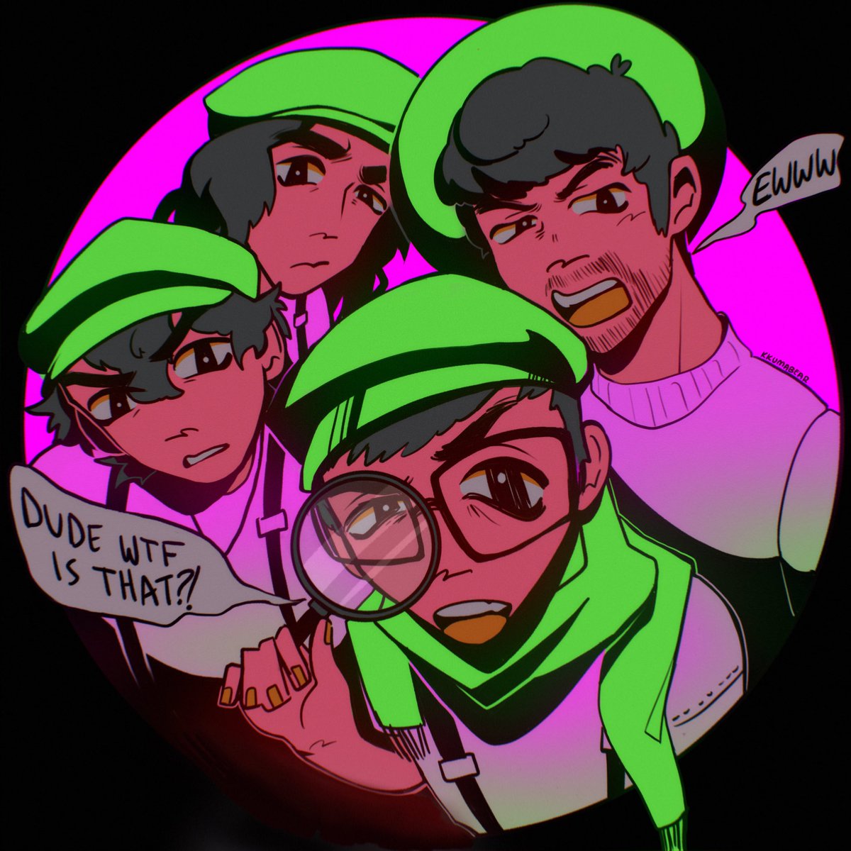 KKUMAB3AR's tweet photo. [09] POV: They’re looking at you😷😷

#thegroupchat #larryfanart #bigtfanart #softwillyfanart #yumifanart #gctwt https://t.co/fIa5UjCXSI