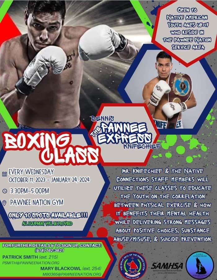 Boxing Classes - Every Wednesday at the Pawnee Nation Gym 🥊🚆🥊✨✨