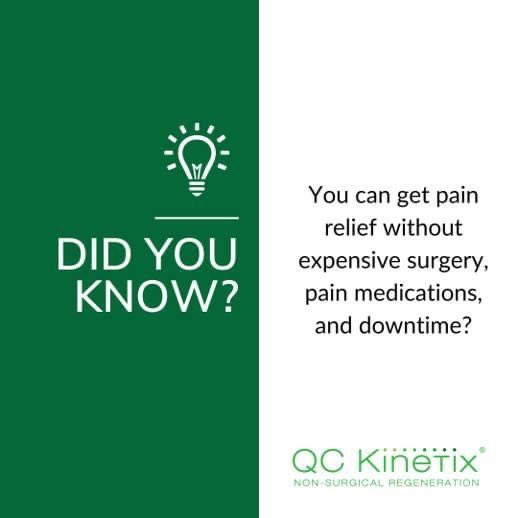 QCKKnoxville1's tweet image. Pain relief without expensive surgery, time? extensive downtime, and pain medications?
Sign us up! Learn more about how regenerative medicine at QC Kinetix can help improve your life.
QC Kinetix
REGENERATIO
#QCKinetix #jointpain #painsolutions #regenerativetreatments