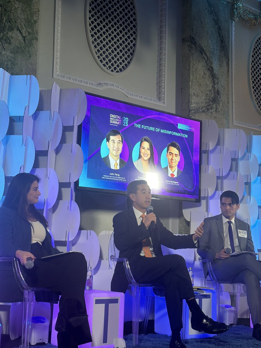 http_policy's tweet photo. Our communities are not a monolith and @AAAJ_AAJC President John Yang and @RobertaSBraga with @EquisResearch are delving into how we can have cultural competent ways to solve #misinformation and #disinformation #DIS23 #InclusiveTechFuture https://t.co/HRmPk5e6bB