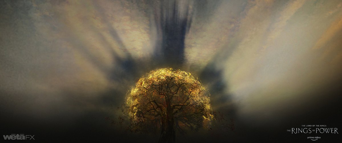 RingsOfPowerEra's tweet photo. Concept art from Nick Keller -

#1 "Morgoth closes his fist around the Silmarils as the tree's light behind him is extinguished"
#2 Alternate look
#3 Close to what ended up in prologue
#4 "Extrapolating some of the ideas from the former keyframe and using them instead for Sauron" https://t.co/KXcC83oUVq