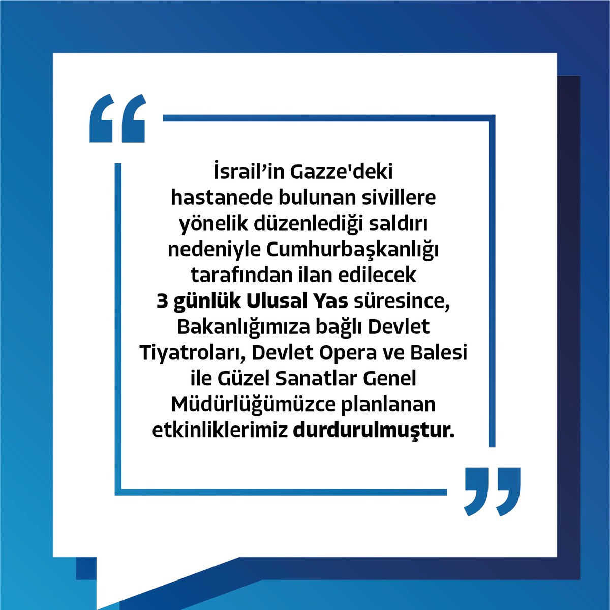 Kamuoyuna saygıyla duyurulur.