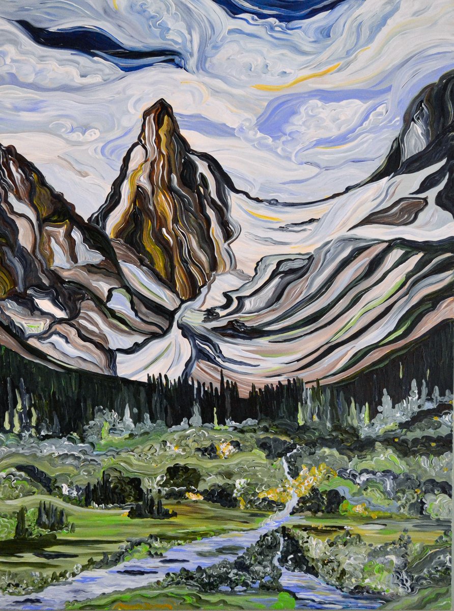 🖌️ <a href="/GisaMayerArt/">Gisa Mayer Art</a>'s been a top supporter of the Summit Bid for several years now, and we're happy to announce that she's returned for 2023!

Gisa donated "Robertson Rhapsody," a HUGE original 48x36” acrylic painting on canvas. This piece is a beauty, to say the least.