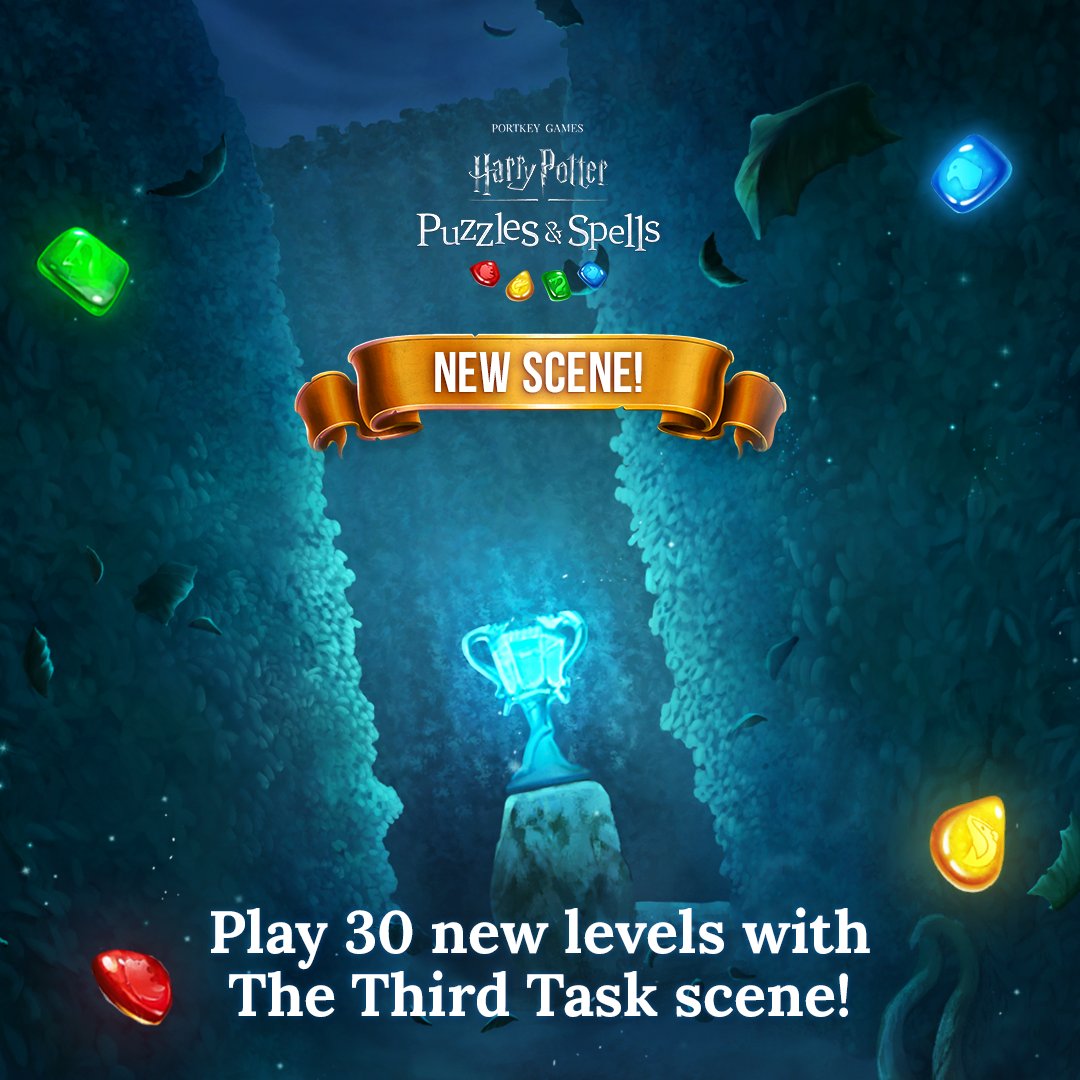 HPPuzzlesSpells's tweet photo. More new levels are here for players further along in the journey! You can enjoy The Third Task scene through puzzle 5405. Which scene are you in? ➡️ https://t.co/v7boYyLvpV
#HarryPotter #PuzzlesAndSpells #NewLevels #Match3 #TriwizardCup https://t.co/x15AogWq5y