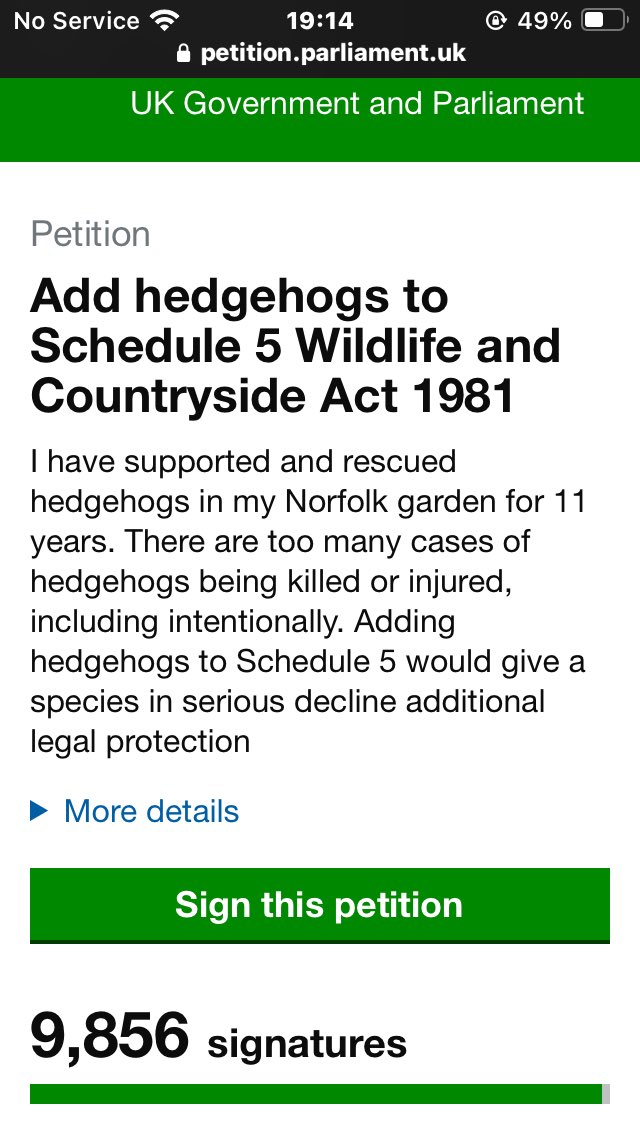 NorfolkBea's tweet image. 9856 fabulous folks have signed. Will I find another 144 #hedgehog champions to push my petition over 10,000 ?
I think  will 😊
👉🏻🦔petition.parliament.uk/petitions/6430…