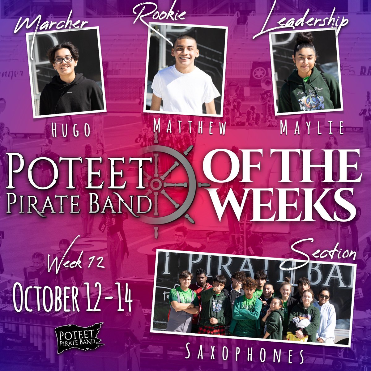 We’ve been working that Championship mentality and intensity! See everyone tonight at 7:15pm for our UIL performance!
#gopirateband #peacebypiece23