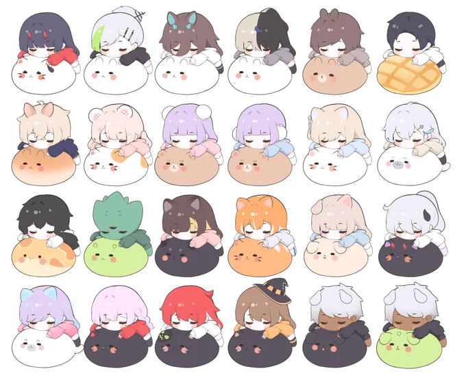 my army of cozy beans~ Thankyou again to everyone that donated to the charity stream!i'll be opening these cozy ych's again on ko fi sometime in the future  