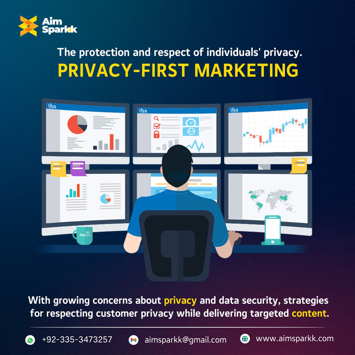 aimsparkk's tweet image. Introducing #PrivacyFirst Marketing by AIM SPARKK! Safeguard your data while staying ahead in the marketing game. 🛡️🔗 aimsparkk.com #DataProtection #MarketingInnovation