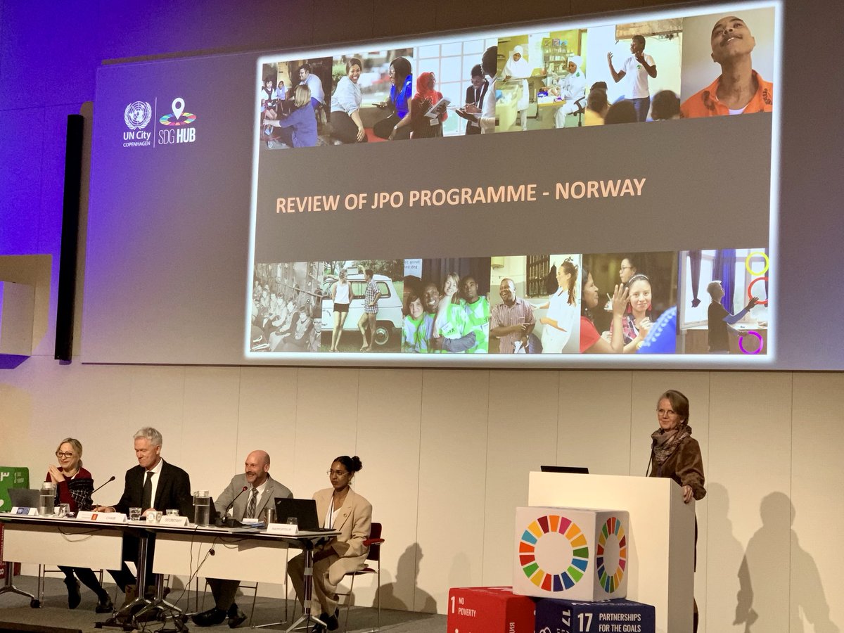 Sharing insights, perspectives and best practices during 14th meeting of the National Recruitment Services and UN Organizations on the JPO Programmes - our Nordic neighbor Norway presenting their review of the JPO Programme #JPO #UN