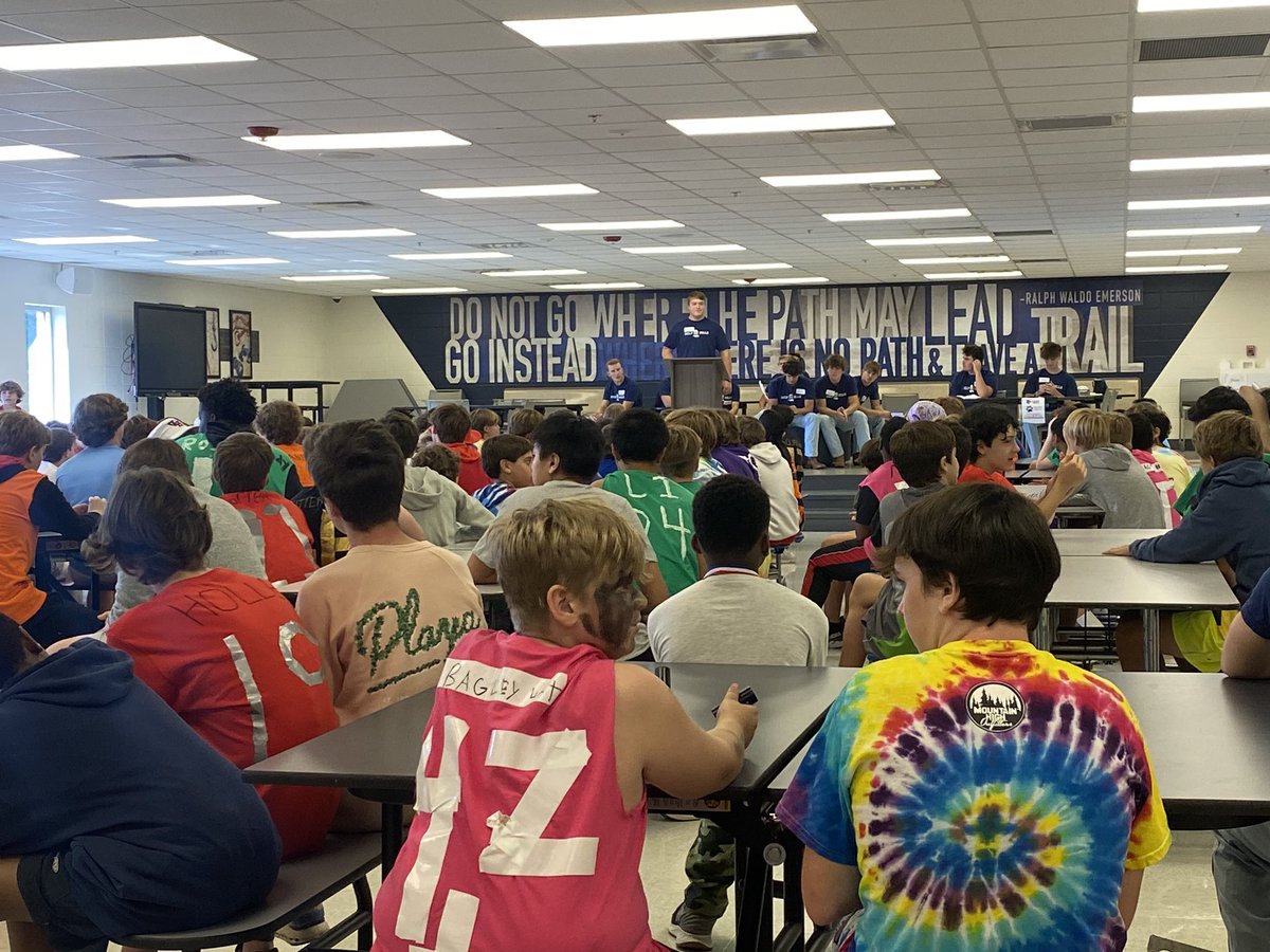 Our 7th &amp; 8th graders got to hear from VHHS group - Help the Hills- today. Great to see students challenging students! <a href="/vhcschools/">Vestavia Hills City Schools</a>