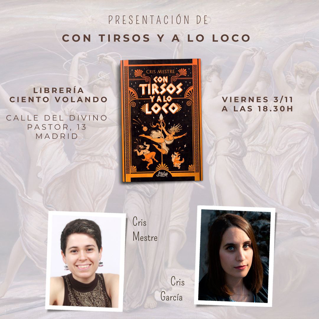 miniCrisGM's tweet photo. ¡El próximo 3 de noviembre presento Con tirsos y a lo loco en Madrid! Venid a verme, que estaré súper bien acompañada, con @Cris_GarciaPer, y habrá regalitos para los asistentes 🐶 https://t.co/Bwx6OzW5Jb