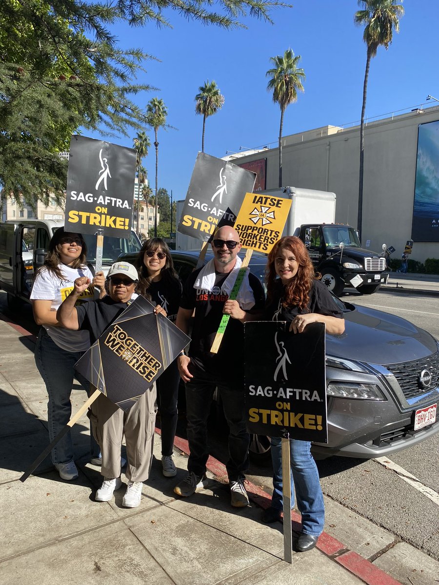 LALabor's tweet photo. Weβre out here showing up and showing out for our siblings @sagaftra β the studios are going to find out today π― #FAFOFall https://t.co/XVs89o5ZdB
