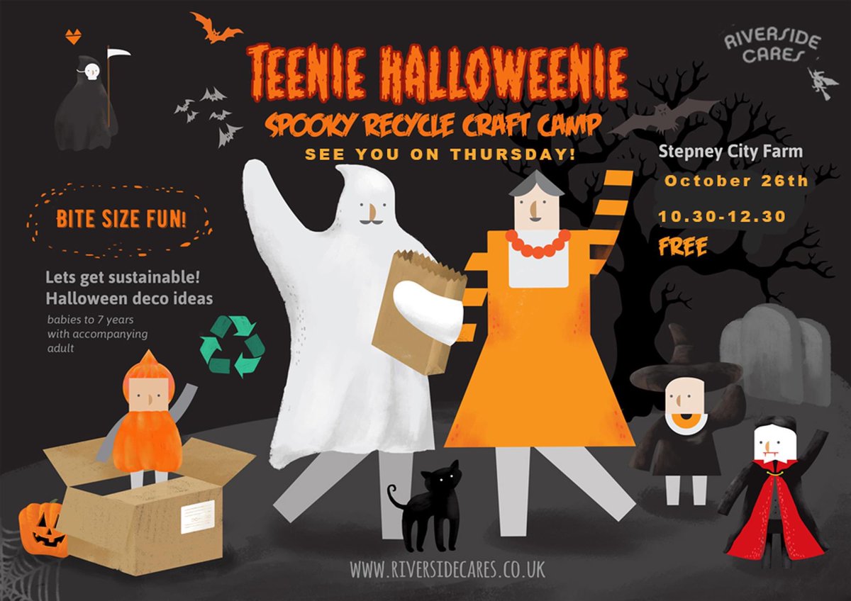 It’s back again #teeniehalloweenie ! Thursday 26th October we back at @StepneyCityFarm for a Spooky Recycle Craft Camp #freeevent