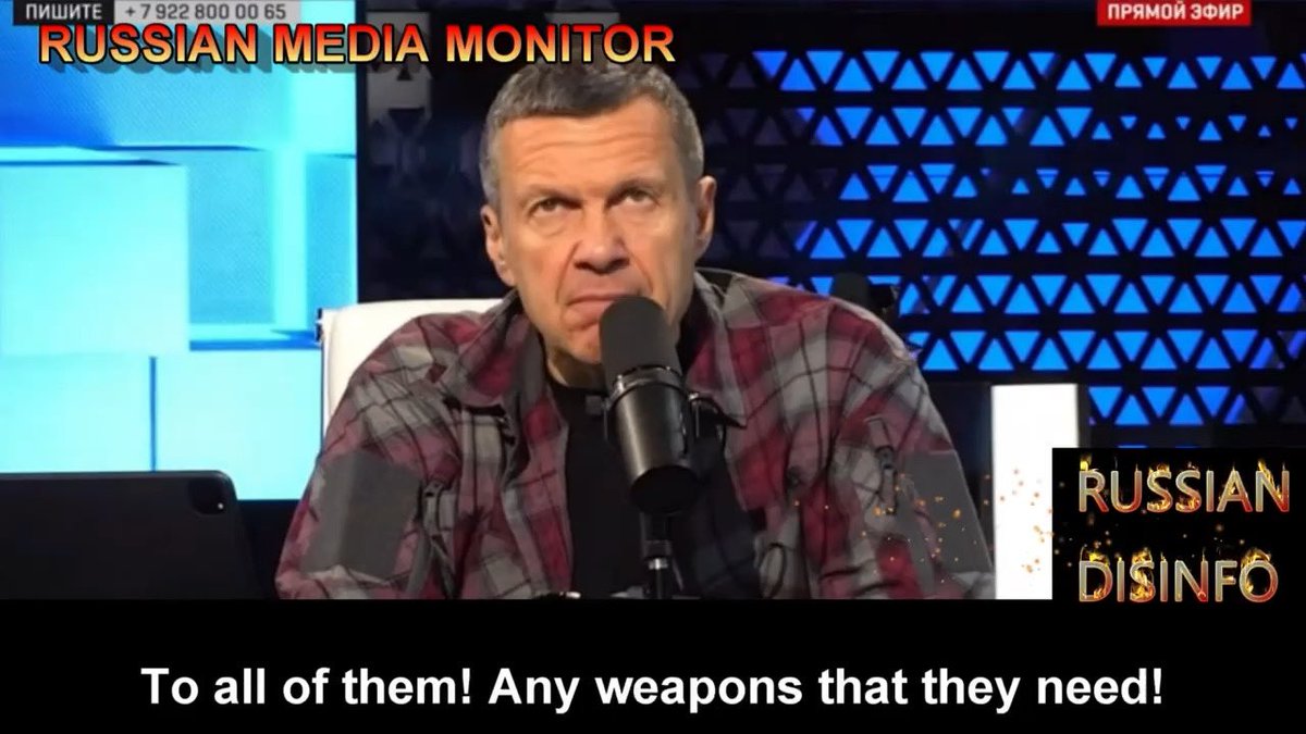 Prune602's tweet photo. @JuliaDavisNews “We should deliver everything America’s enemies need! To all of them! Any weapons that they need!…Supply any weapons North Korea, Syria, or anyone else needs.”

~ Vladimir Solovyov

…but isn’t North Korea supplying Russia?  

Note: They advocated this before ATACMS ¯\_(ツ)_/¯ https://t.co/aroyRUntC9