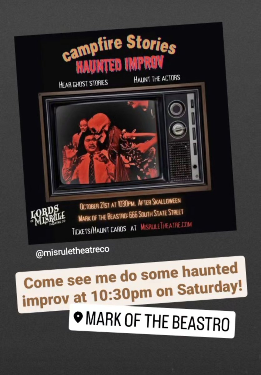 connor_bond's tweet photo. I'm in a haunted improv show! Come see us perform and listen to some live spooky poetry and music! https://t.co/paY3VsNkuy