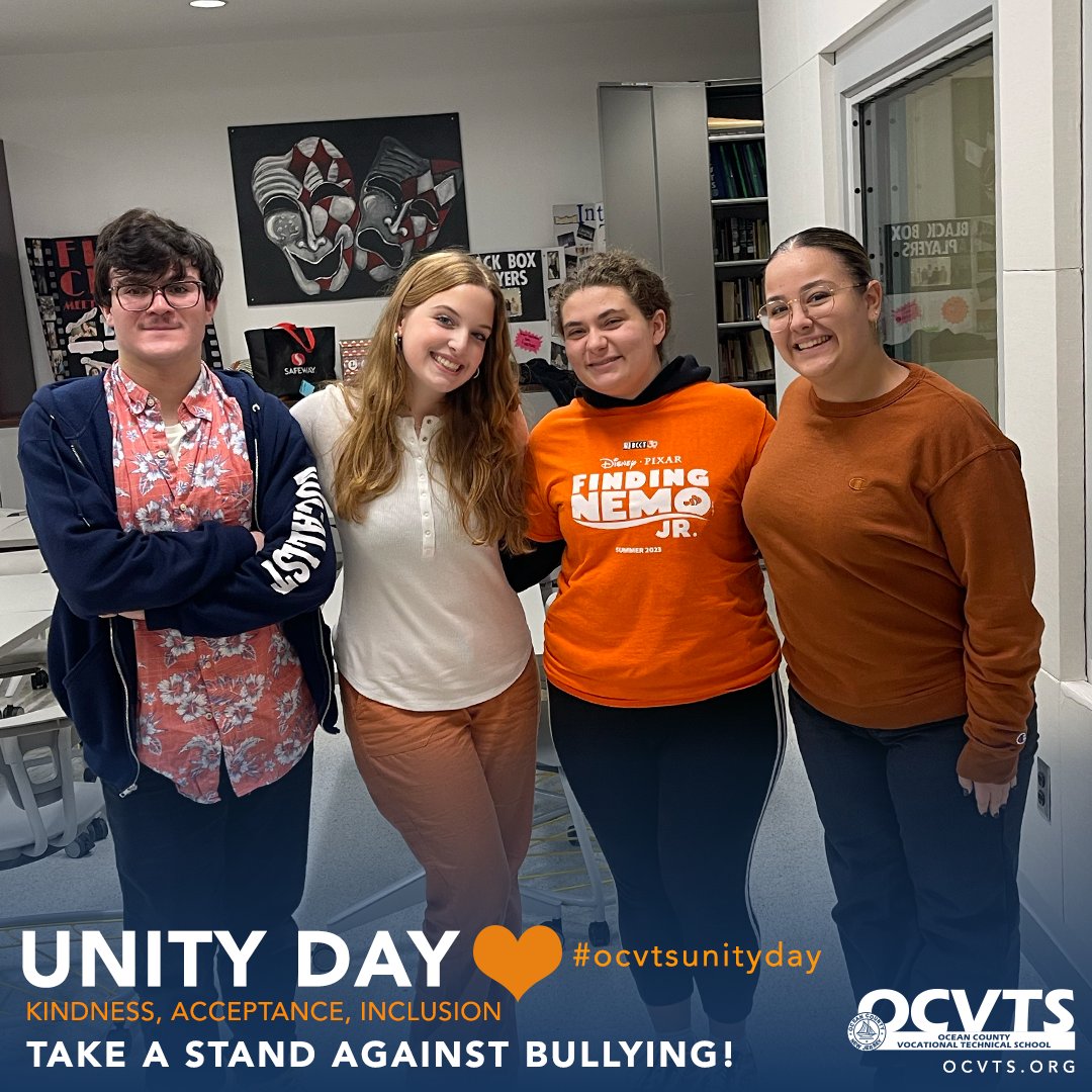 OCVTS's tweet photo. Join us in celebrating #UnityDay at the Grunin Performing Arts Academy! Today, we wear orange to show our commitment to kindness, compassion, and inclusion. Let's stand up against bullying and create a world where acceptance knows no boundaries. #UnityEveryDay #OCVTSUnityDay🧡 https://t.co/OY7QK9i6dd