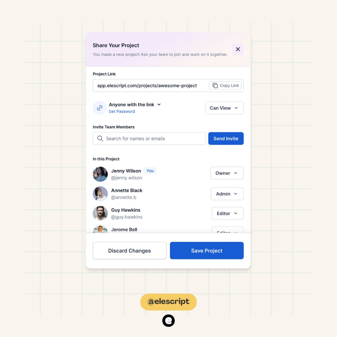 elescript's tweet photo. 🚀 Introducing our sleek Share Modal UI design! Sharing made simple, elegant, and user-friendly. With intuitive icons, a clean layout, and a seamless experience, sharing your content has never been easier.

#uxdesign #ux #uiuxdesign https://t.co/VMk701sPJq
